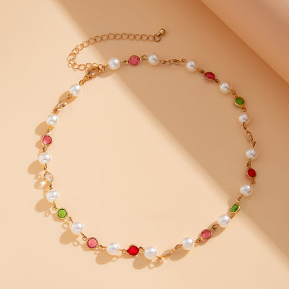 Fashionable tassel Y-shaped chain necklace for women, simple and multi-layered oil dripping bead collarbone chain