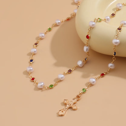 Fashionable tassel Y-shaped chain necklace for women, simple and multi-layered oil dripping bead collarbone chain